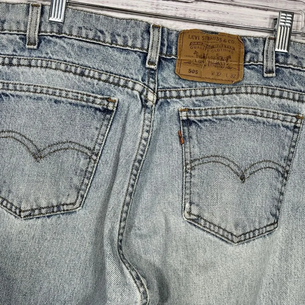 Vtg 90’s Levi’s 505 Orange Tab Mens 32x32 (30x32 Actual) USA Distressed Straight